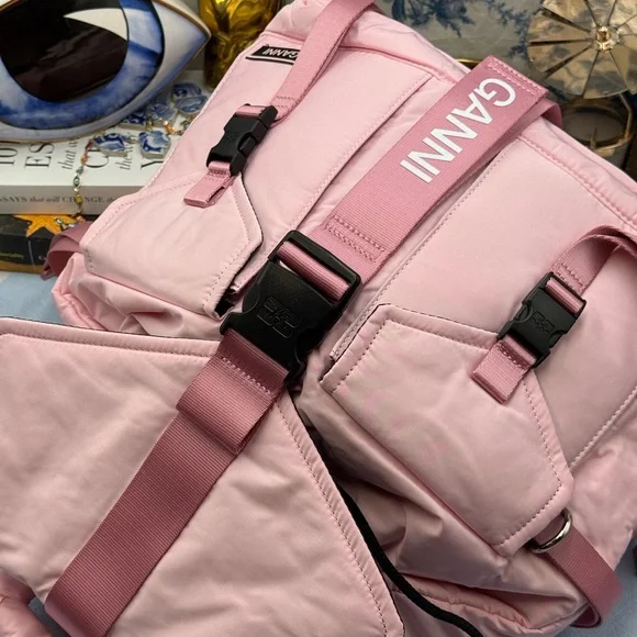 ? GANNI ? NWT Recycled Tech Backpack, Bubblegum Pink display picture 2